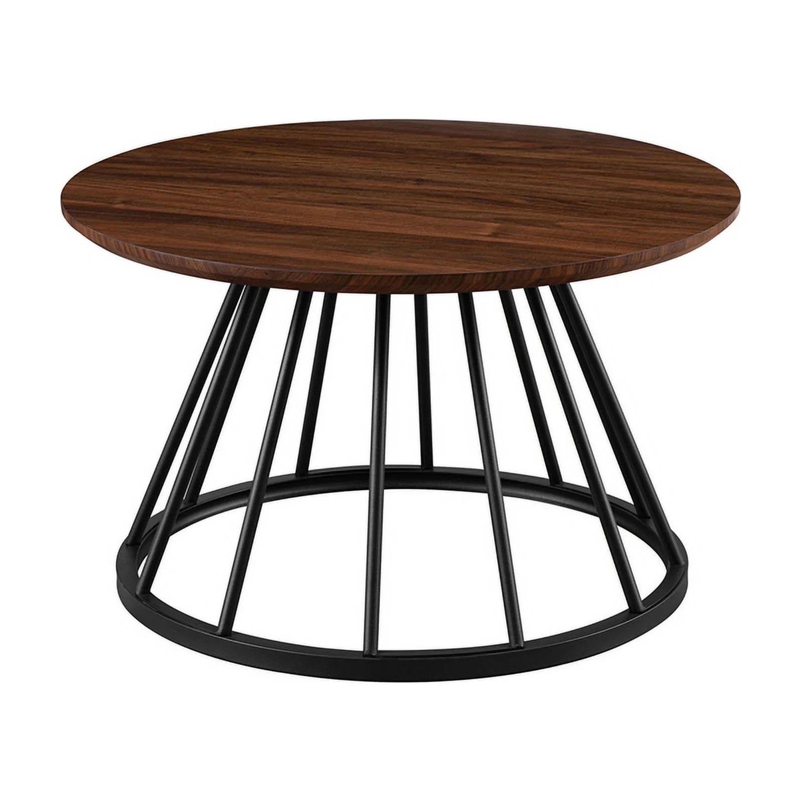 30" Wood Coffee Table with Metal Caged Base F2110