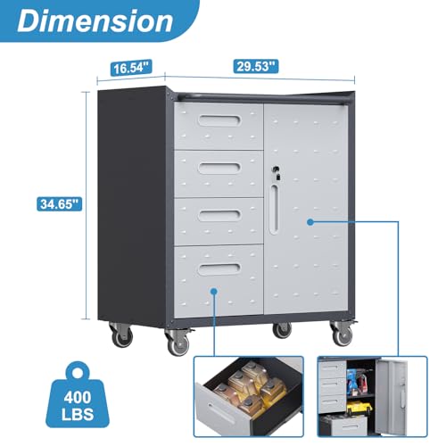 Wall Cabinet with 2 Doors, Lockable, Adjustable Shelves, Heavy Duty Steel J4545
