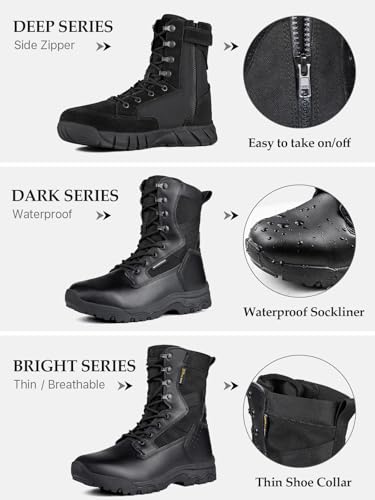 Men's Tactical Boots 8 Inches Lightweight Suede Leather Military Work Boot J951812