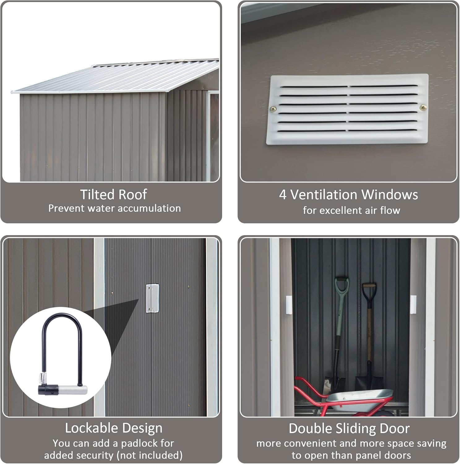 Metal Garden Utility Storage Shed 9x6 ft F1911