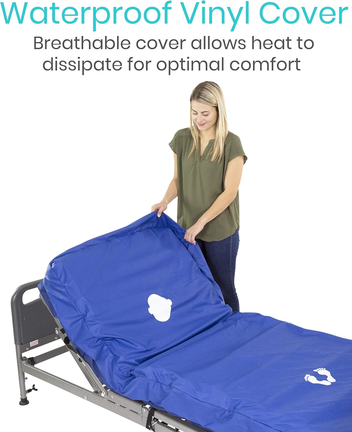 8" Alternating Pressure Mattress for Hospital Bed, Low Air Loss Topper S13870