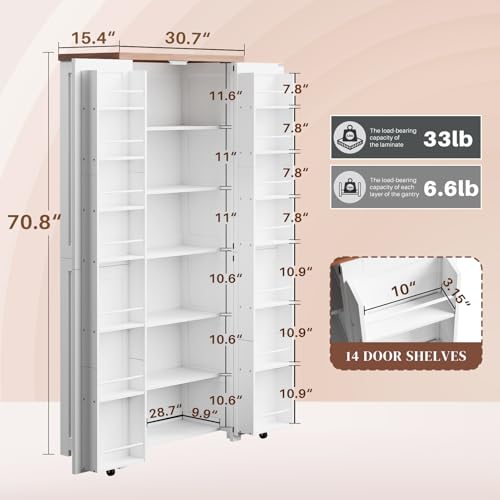 Kitchen Pantry Cabinet with 4 Doors and 1 Drawer, Freestanding Storage Cupboard L190261