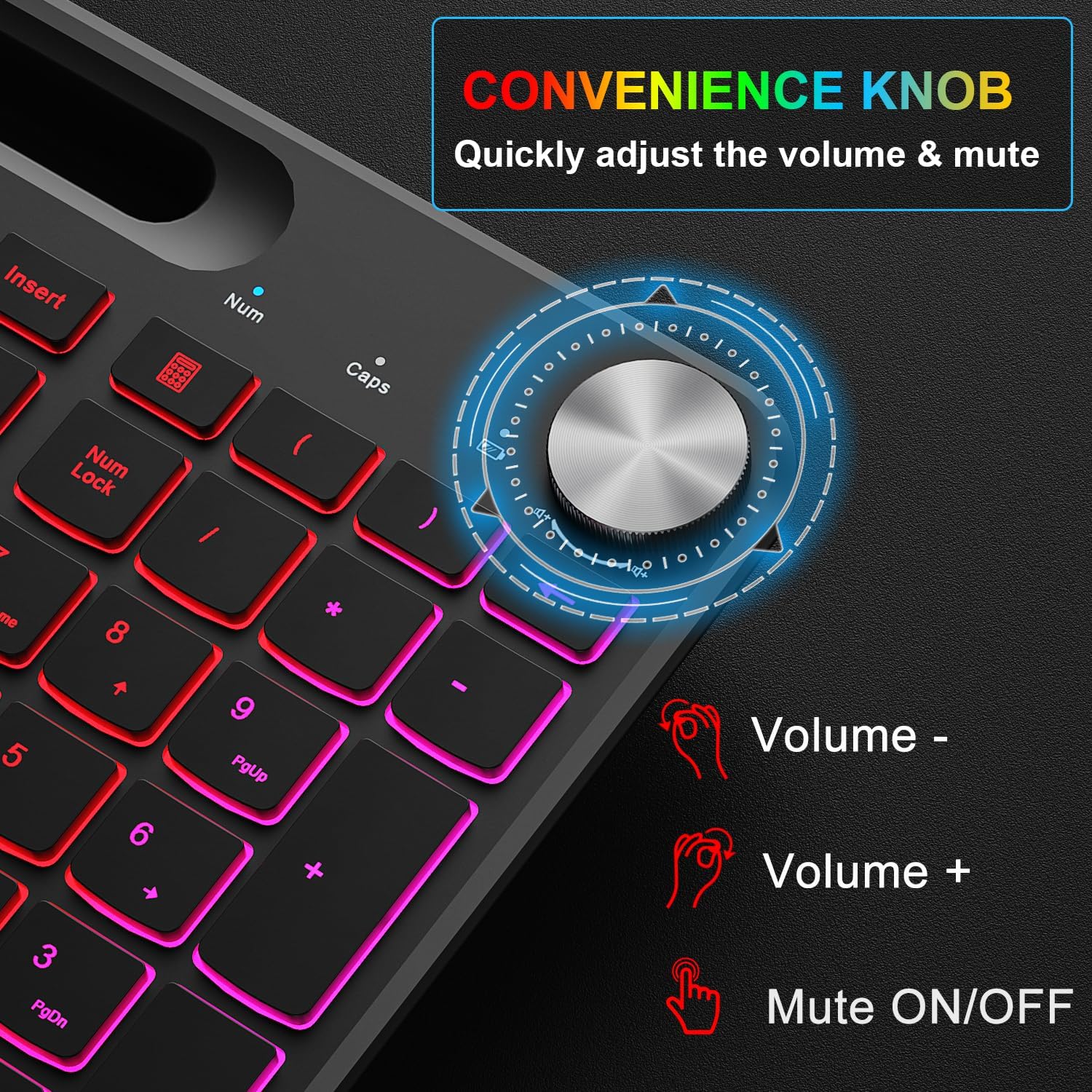 Wireless Keyboard and Mouse Combo, Backlit, Rechargeable, Ergonomic with Wrist Rest H79165