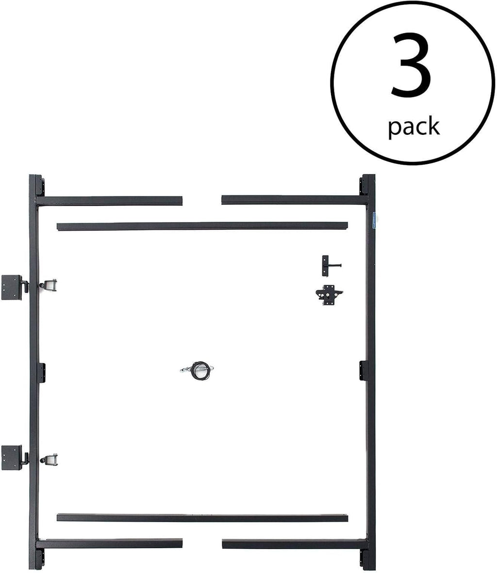 Adjustable Steel Frame Gate for Doorway and Driveway, 60-96 Inches Wide, 6 Inches High, 3 Pack H34525