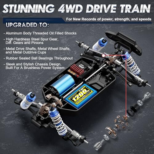 1/16 Scale 4WD Brushless RC Truck, All Terrain Off-Road Semi-Truck V171376