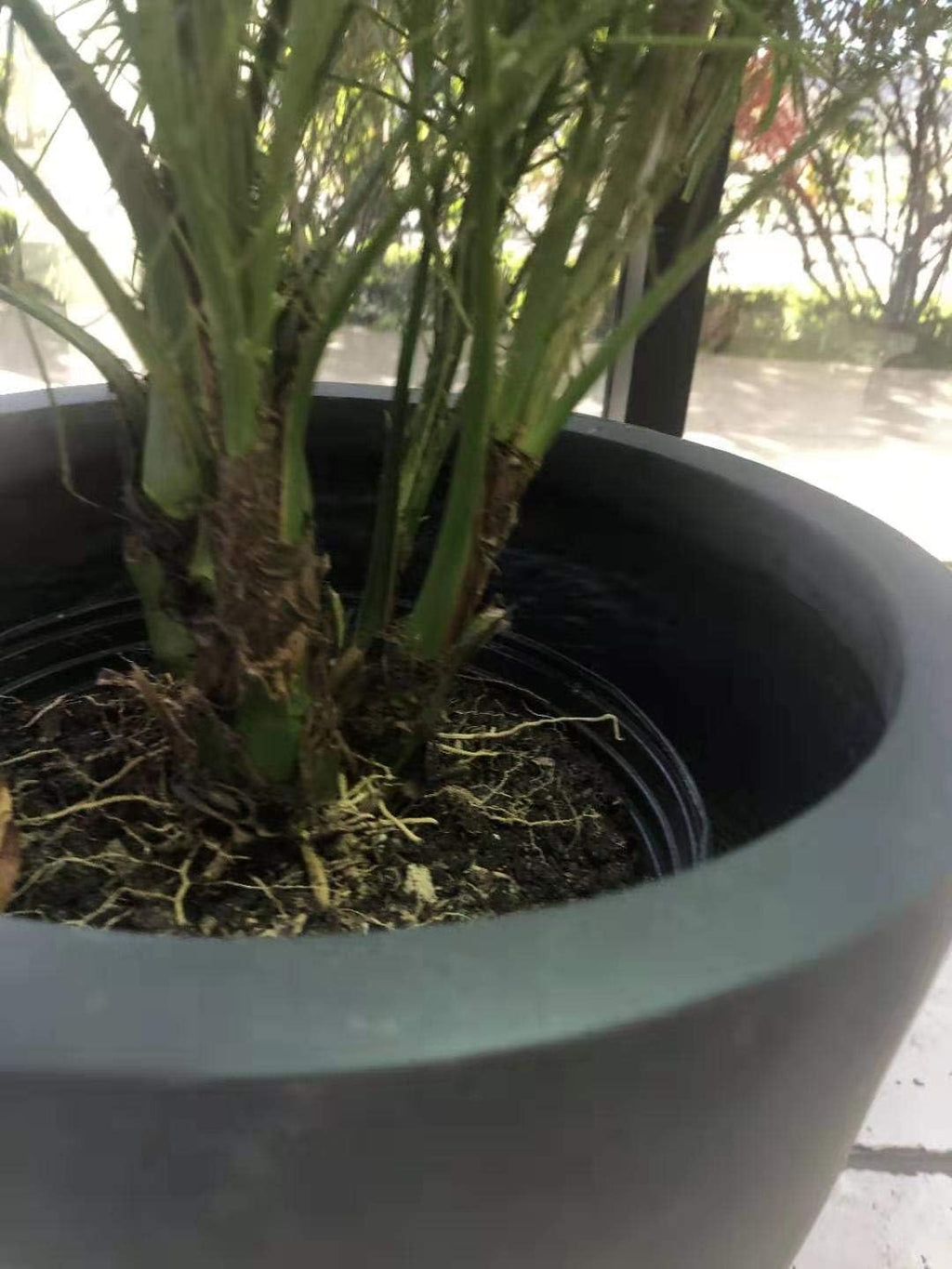 16" Round Charcoal Lightweight Bowl Planter T712