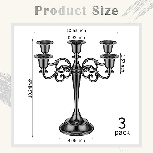 Metal Candelabra Candlestick Holders 10.24 Inch Tall Gothic Candle Holder for Home Wedding Church Halloween Party D23721