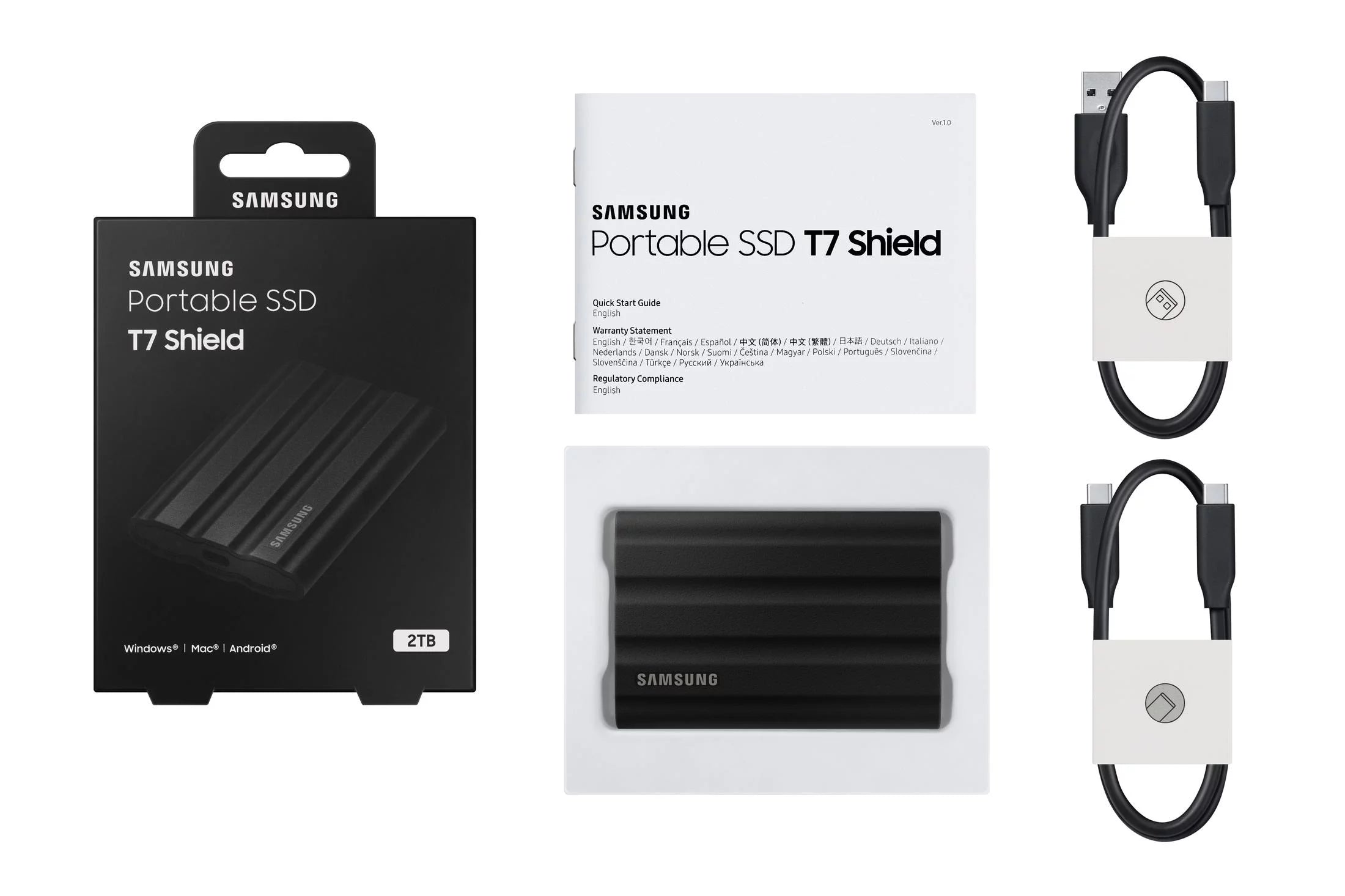 Portable SSD 2TB USB-C 256-bit AES Black T45454