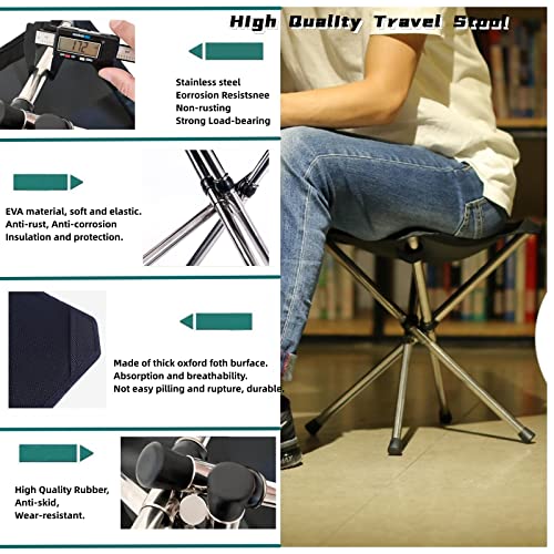 Portable Camping Stool with Side Pocket, 12.5in Foldable Seat X1914