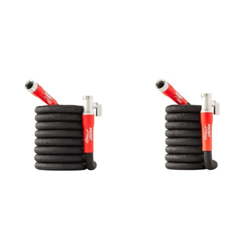 Pocket Hose Silver Bullet 2.0 Expandable Garden Hose 50-FT with Turbo Shot Nozzle, AS-SEEN-ON-TV, Lead-Free, Solid Aluminum Connectors, Easy On/Off Valve, Kink-Free, Leak-Proof