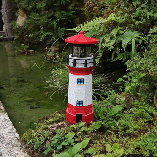 Solar Lighthouse, Rotating LED Decorative Light, Waterproof Outdoor Landscape Light A845210