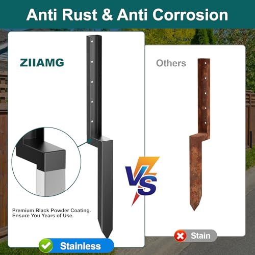 Heavy Duty Steel Fence Post Repair Stakes for Wood Fence M774468