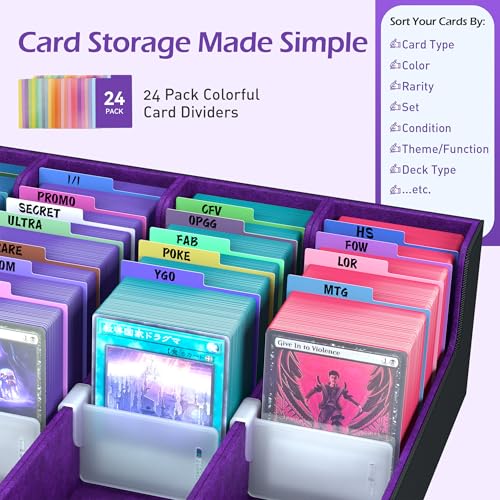 Trading Card Storage Box with 50 Sleeves and 24 Dividers G3044