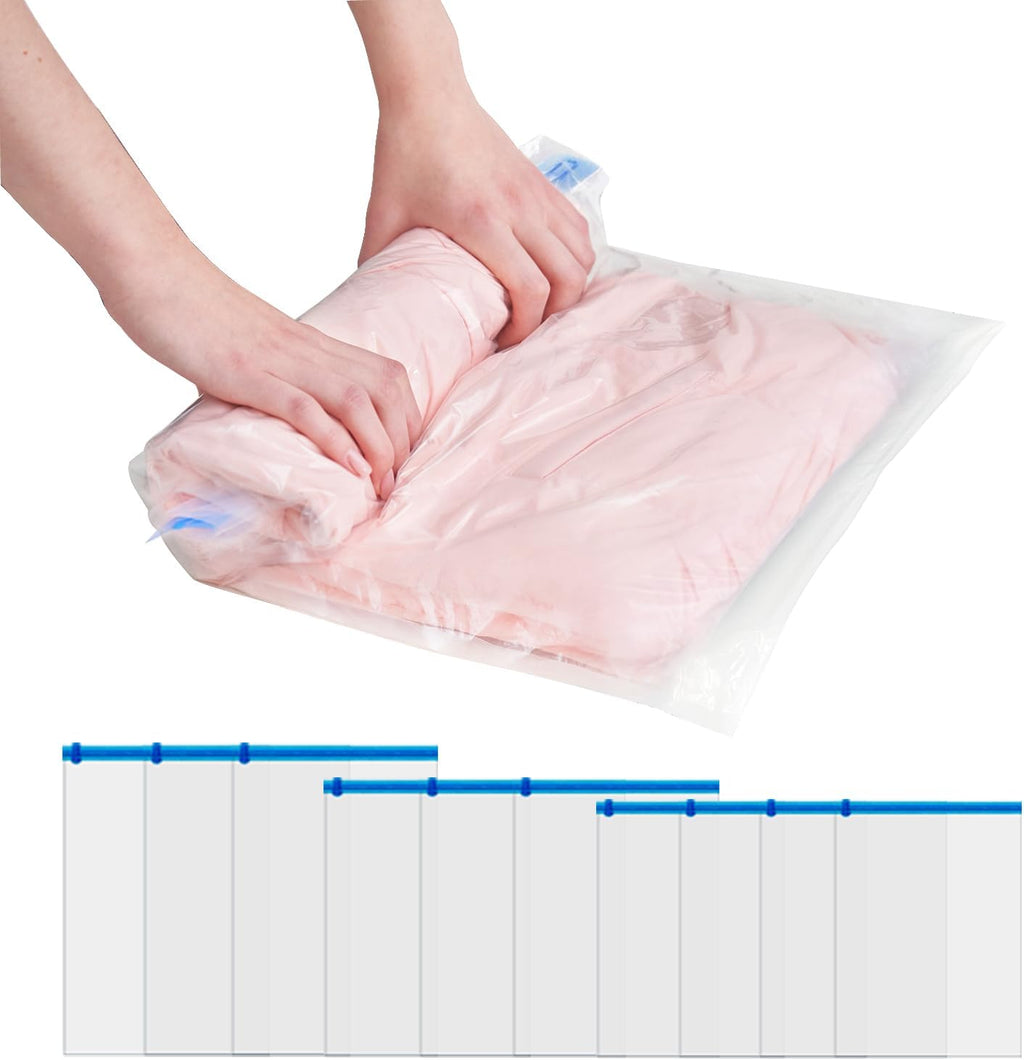 10 Pack Vacuum storage bags,Space Saver for Travel, Space Bags for Comforters and Blankets,for Beding,Cothes vacuum Sealer Bags