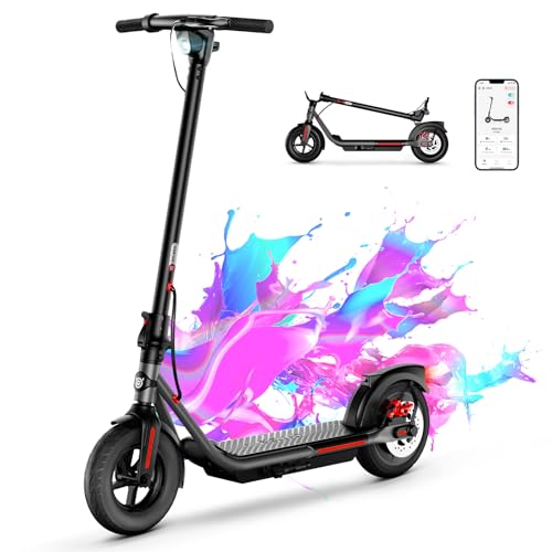 Electric Scooter Adults,8.5"/10"/12" Tires,Peak 500W Motor,Top Speed 19/20/25Mph,19/20/25 Miles Long Range,Folding E-Scooter with Double Braking System, Smart Control