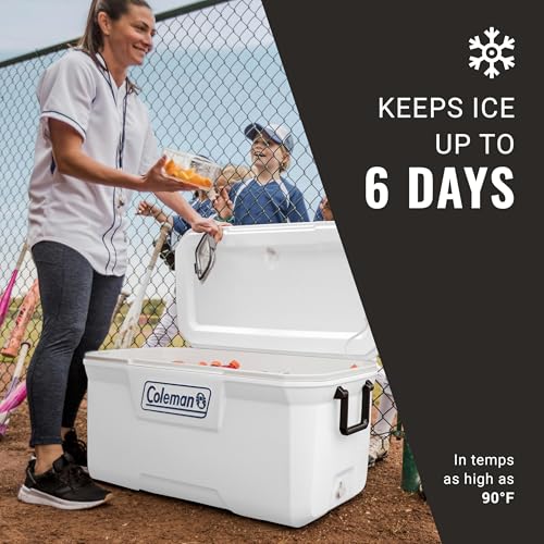 Marine Cooler with Insulated UV Guard Lid, Keeps Ice for 3+ Days, 52qt/100qt/120qt Options J173