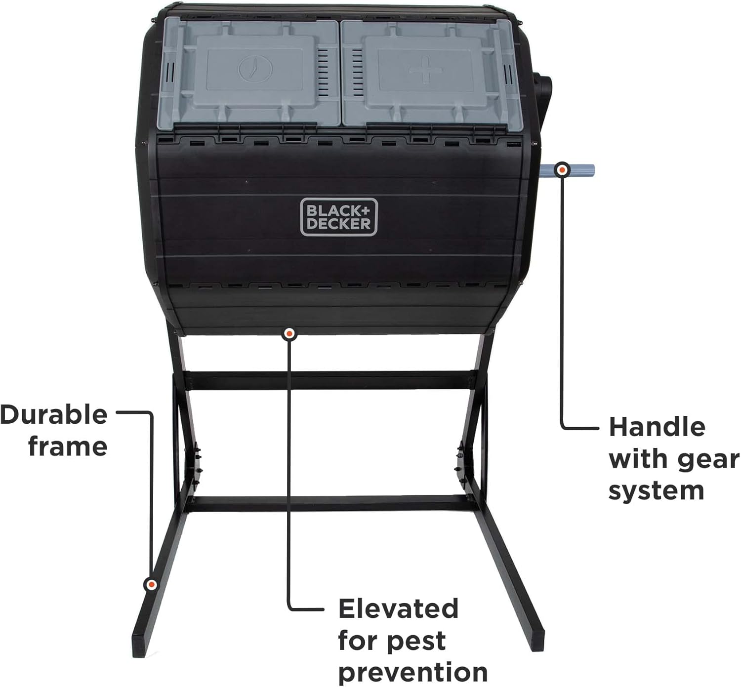 Compost Tumbler, Dual Chamber Composter, 40 Gallon F680160