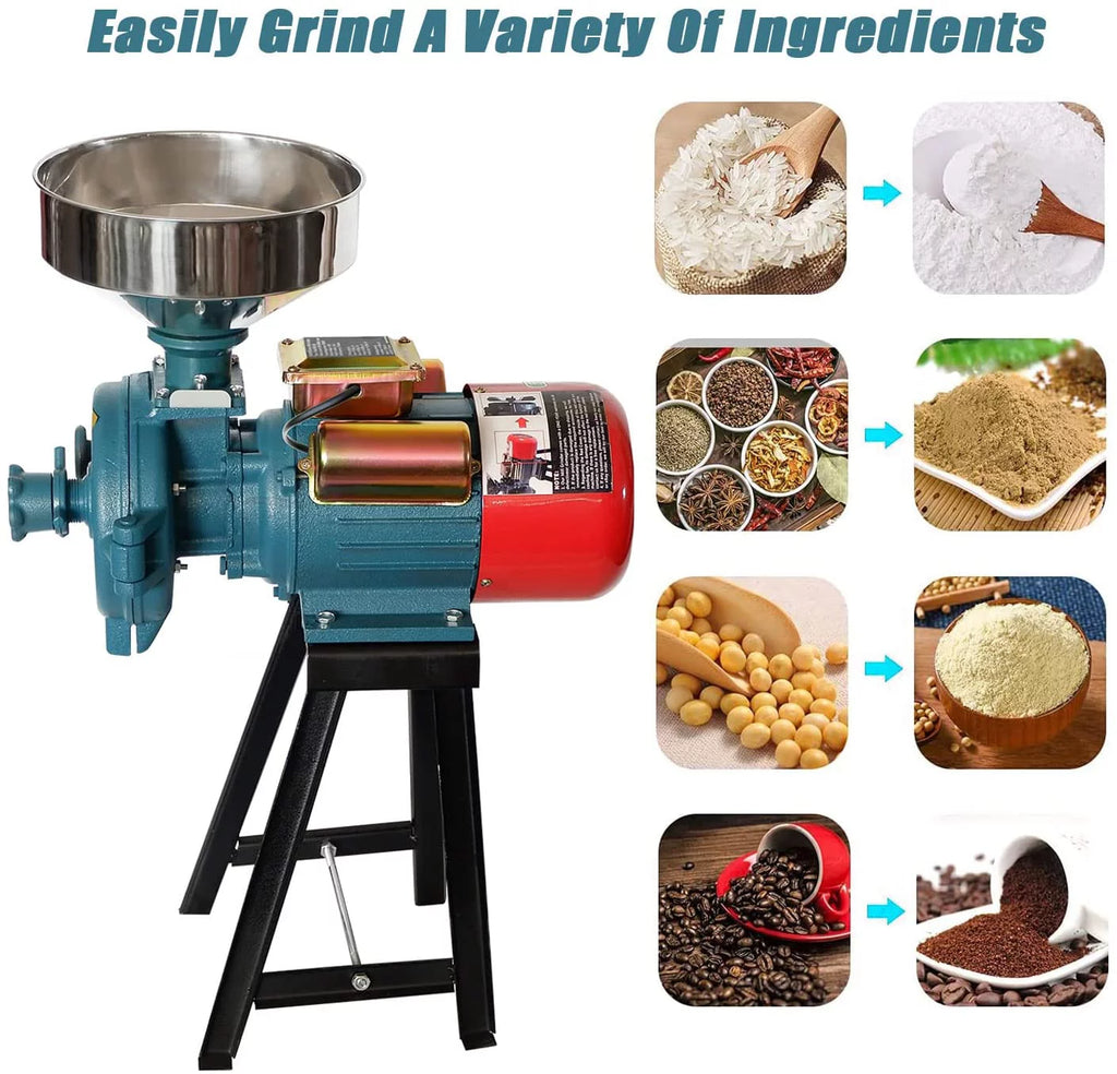 Electric Grain Mill, 3000W Flour Mill for Corn, Wheat, Rice and Coffee D115089