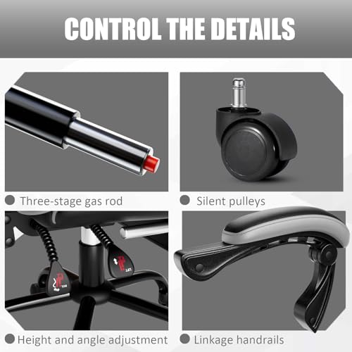 Ergonomic Gaming Chair with Footrest, Reclining, Lumbar Support I1131