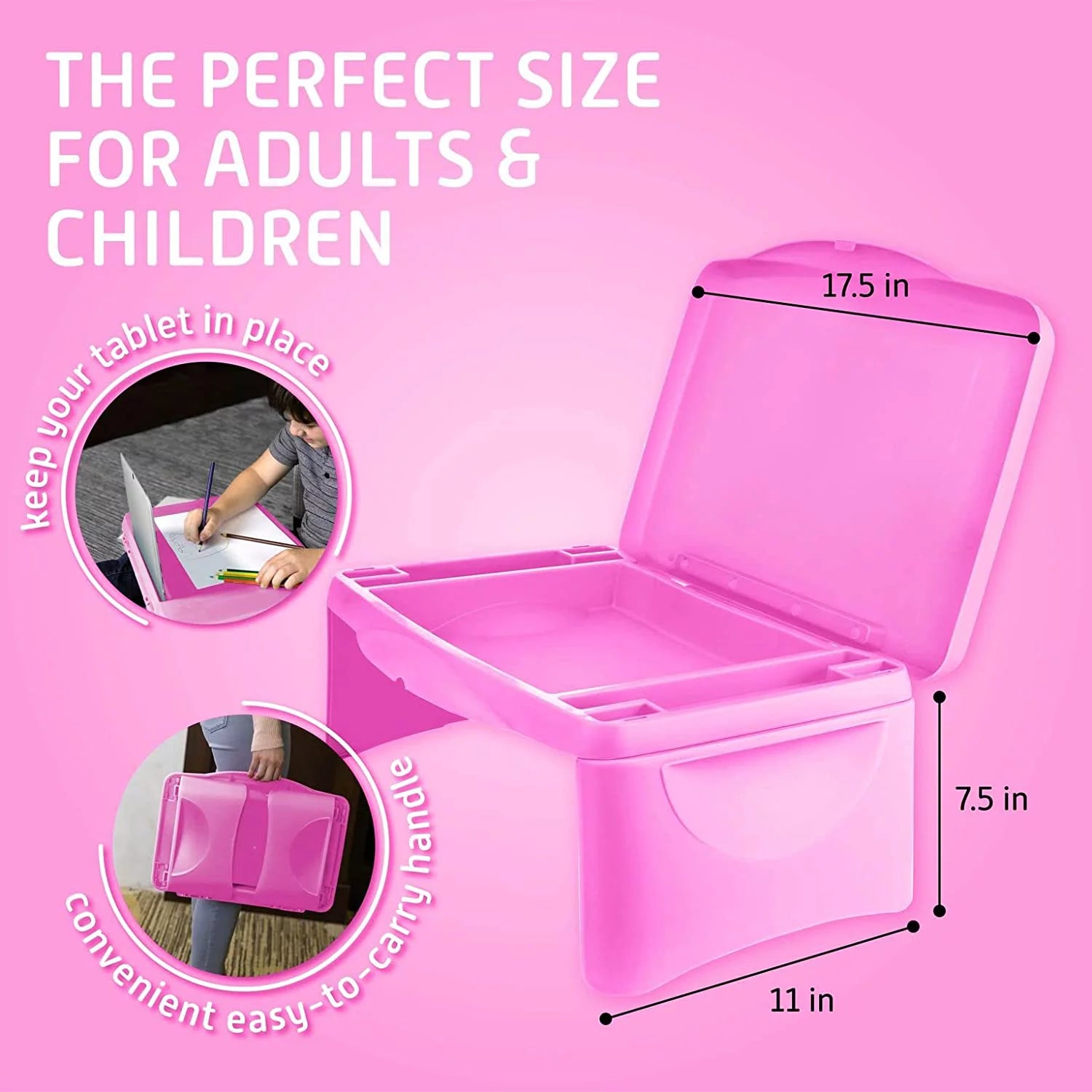 Folding Lap Desk with Breakfast Table and Serving Tray, Pink P611