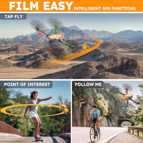 4K Camera GPS Drone for Adults, Brushless Motor, Foldable RC Quadcopter M463380