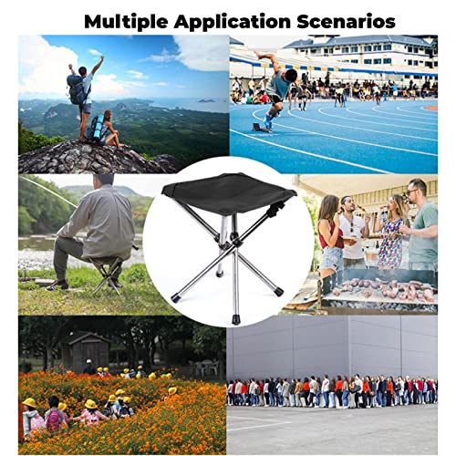 Portable Camping Stool with Side Pocket, 12.5in Foldable Seat X1914