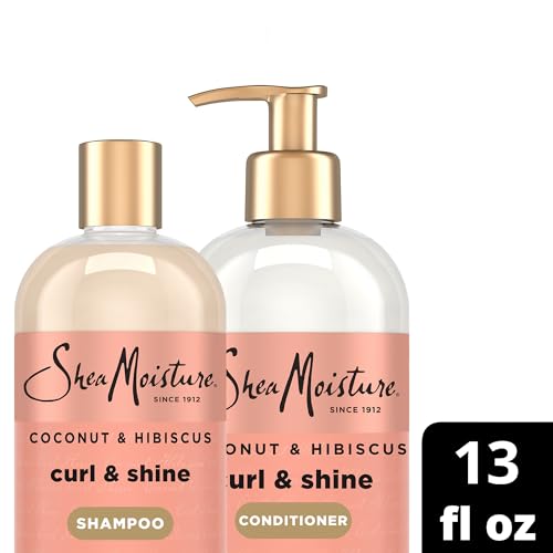 Coconut & Hibiscus Curl & Shine Shampoo and Conditioner, Frizz Control, 16 oz F1862