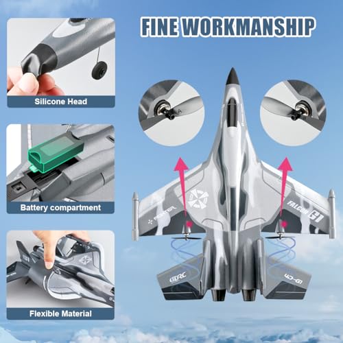 F-22 Stealth Raptor Remote Control Airplane, 3 Channel Stunt Fighter for Beginners J844540