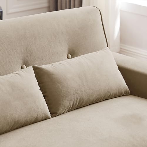 Mid Century Modern Loveseat Sofa with Wood Legs Z78752