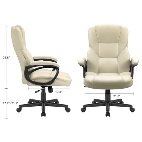 Office Executive Chair High Back Adjustable Swivel PU Leather with Lumbar Support I3854