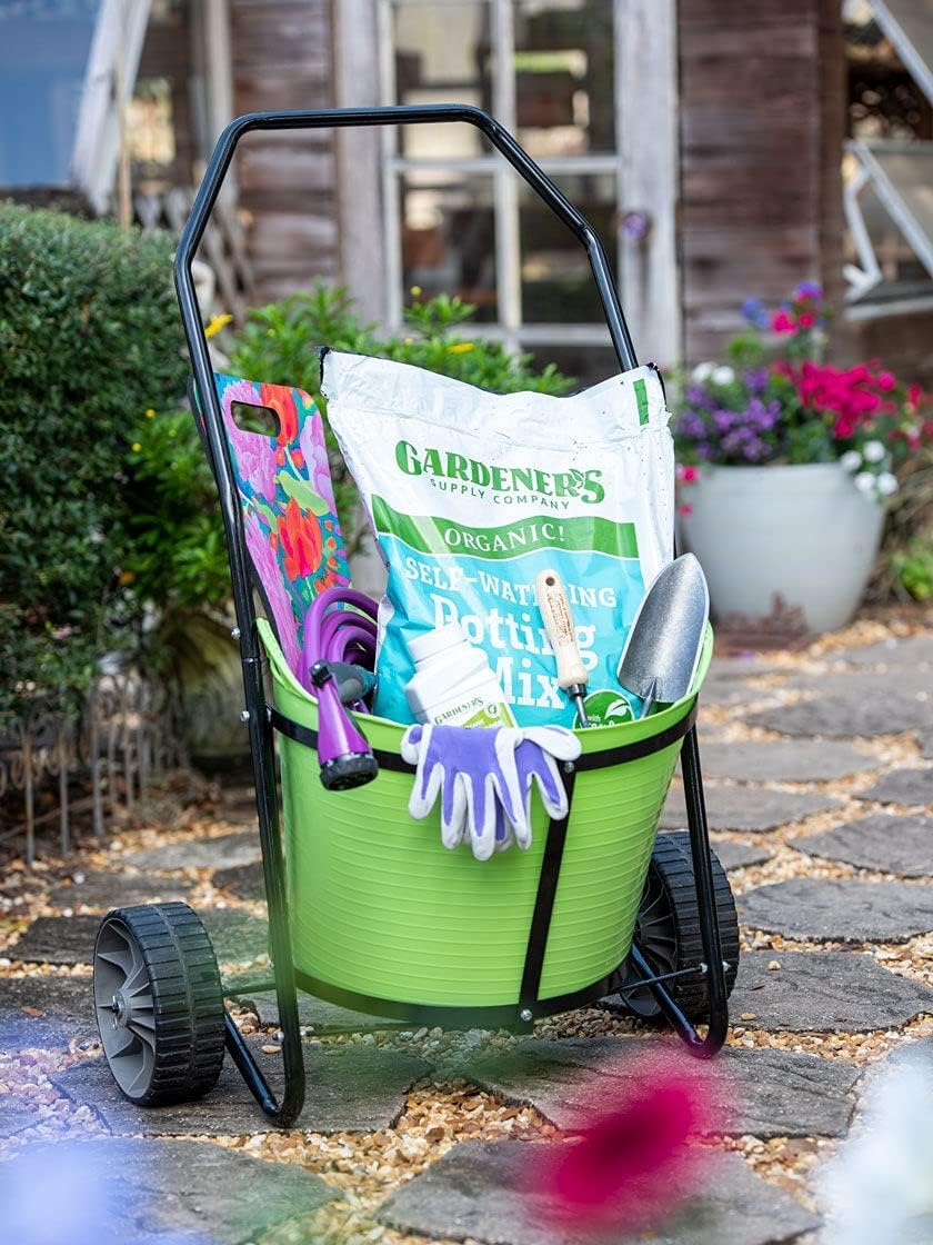 Garden Cart with 11 Gallon Tubtrugs, Multi-Purpose Mobile Gardening Caddy F1471
