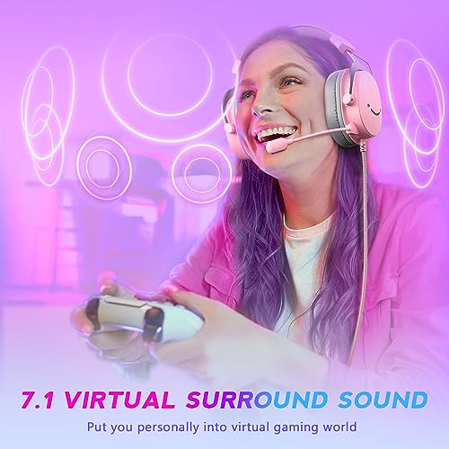 PC Gaming Headset with 7.1 Surround Sound, Detachable Microphone, Over-Ear Wired P287208