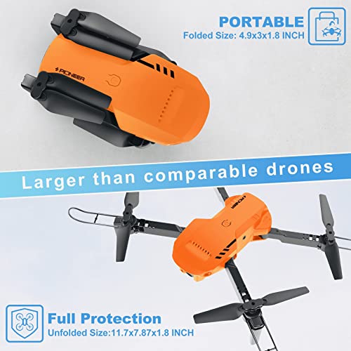 Drone with 1080P HD Camera, Foldable, Carrying Case, 2 Batteries O8650