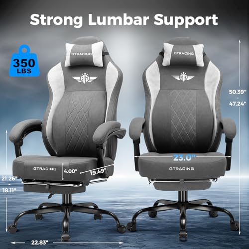 Big and Tall Gaming Chair with Breathable Fabric and Lumbar Support U62154