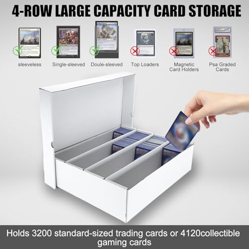 Card Storage Box, 5 Pack 3200 Count with Dividers for Trading Cards I875