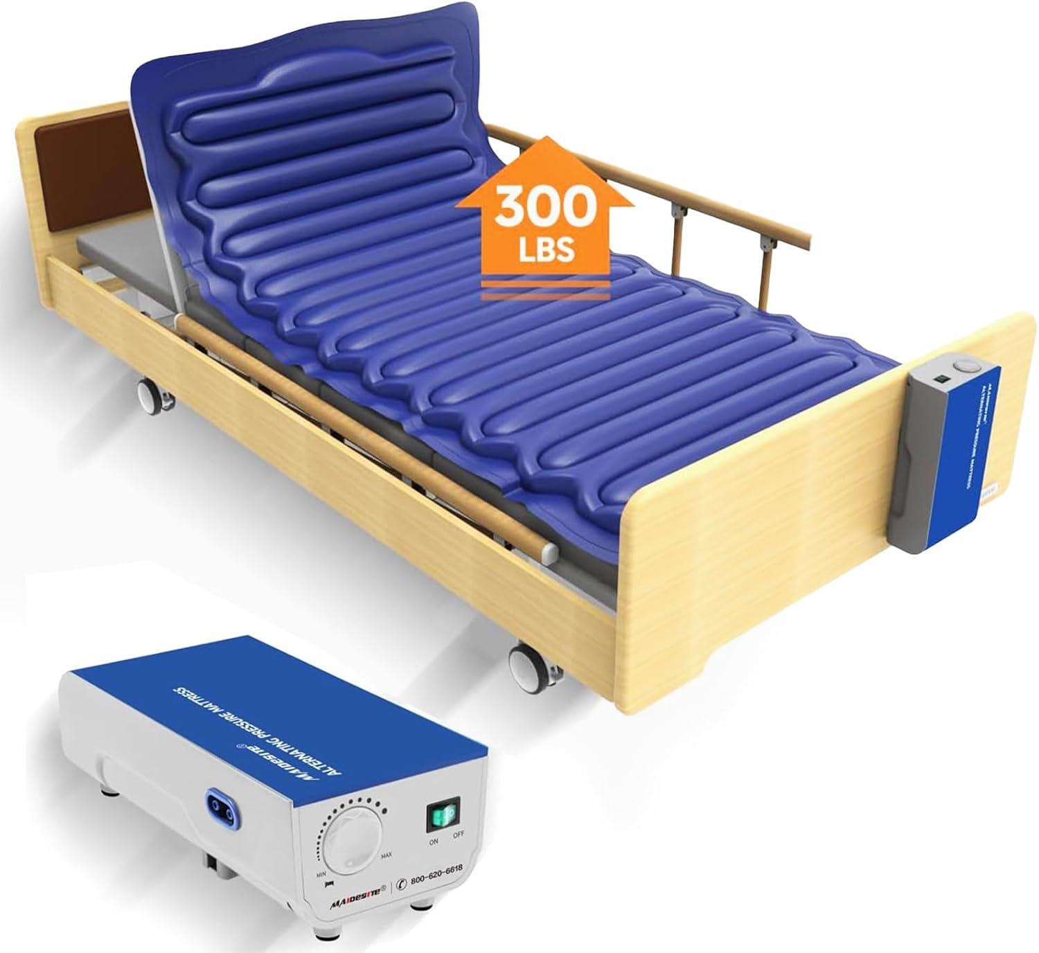 MAIDeSITe Alternating Air Pressure Mattress Pad, Bed Sore Prevention Solution Mattress Topper with Pump, Waterproof Pressure Relief Ulcer Cushion Pad for Hospital Beds and Home Use