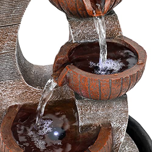 Tabletop Water Fountain with LED Lights, 5-Tier Indoor Cascading Water Feature D632