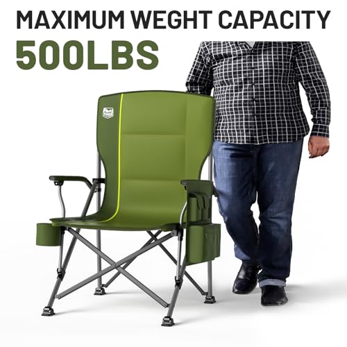 Oversized Folding Camping Chair High Back Heavy Duty for Adults with Cup Holder K6105