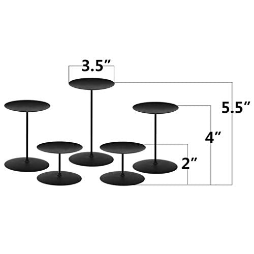 Modern Iron Candle Holders for Pillar Candles, Set of 5 A50224
