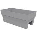 Bloem Finley Deck Rail Rectangle Planter: 24" - Casper White - Matte Finish, Fits Rail Sizes 3"-6", 100% Recycled Plastic Box, for Indoor and Outdoor Use, Gardening, 7.5 Gallon Capacity