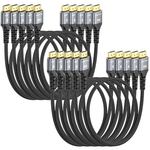 8K HDMI Cable 3FT 4-Pack, High Speed 48Gbps HDMI 2.1 Cord A145195