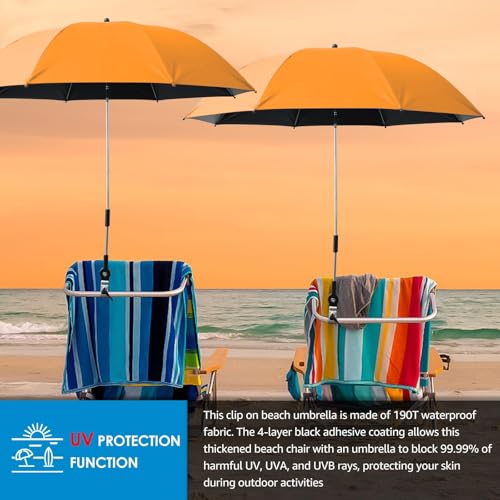 Chair Umbrella with Universal Clamp, Adjustable 42 inch, UPF 50+ X13365