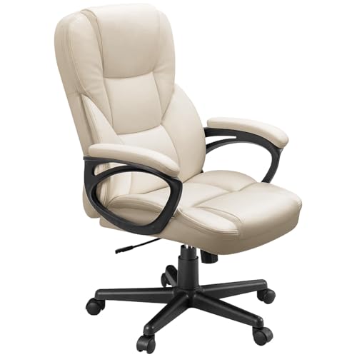 Office Executive Chair High Back Adjustable Swivel PU Leather with Lumbar Support I3854