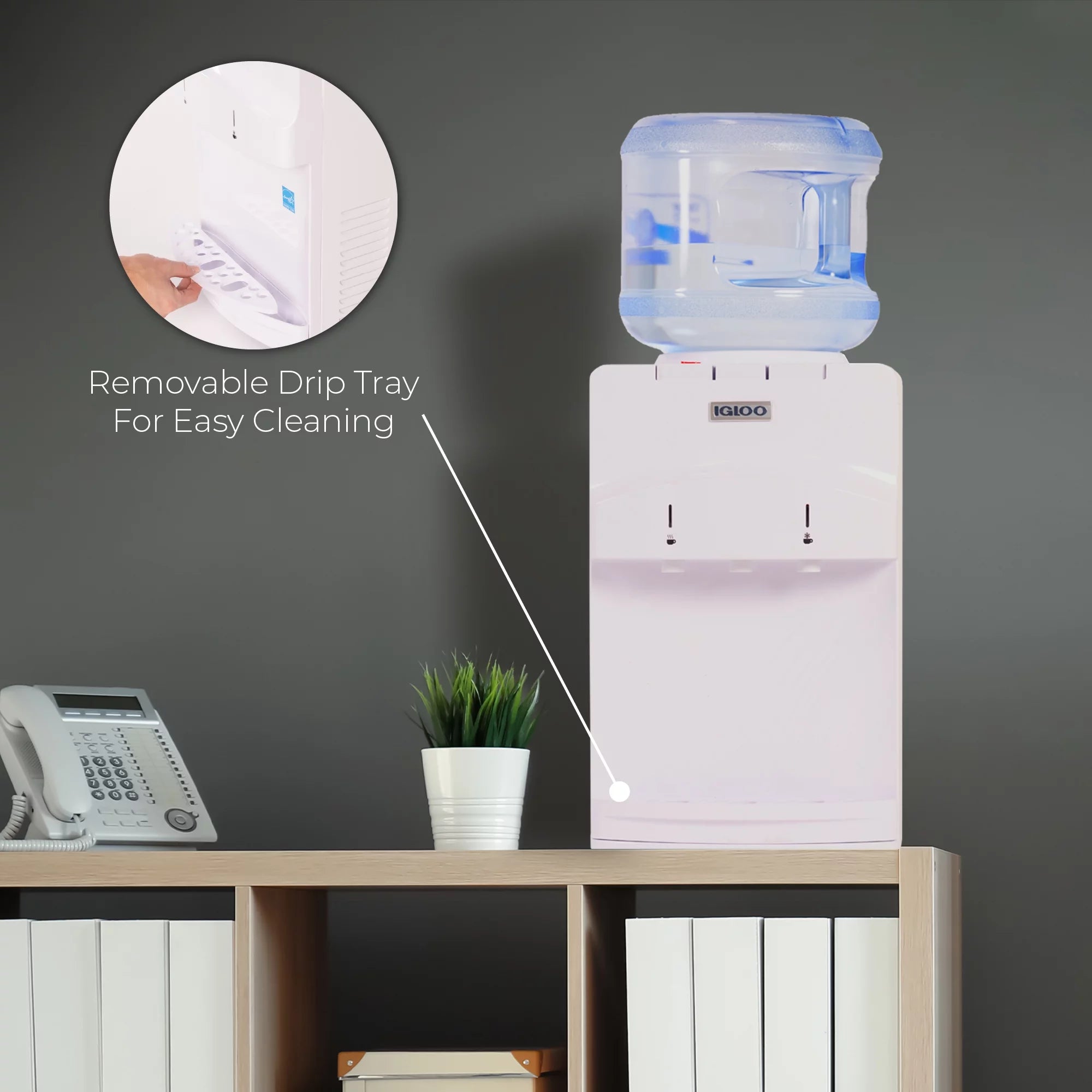 Countertop Hot and Cold Water Dispenser, White T8176
