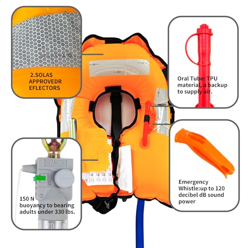 Automatic Inflatable Life Jacket for Adults, Low Profile, 330 lbs E6850