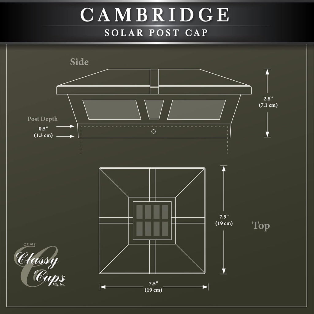 6x6 Brown Aluminum Solar Post Cap L2140