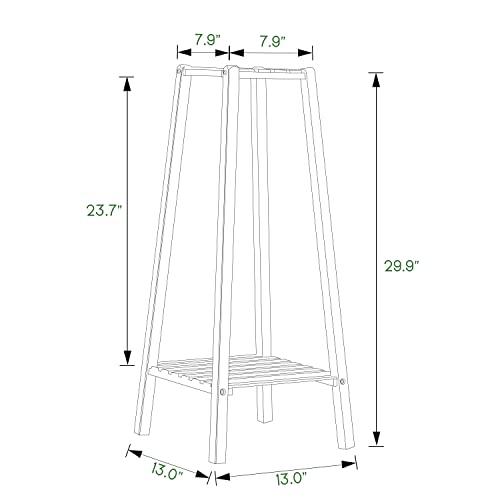 Bamboo Tall Plant Stand with 4 Shelves for Patio Garden Balcony W958352