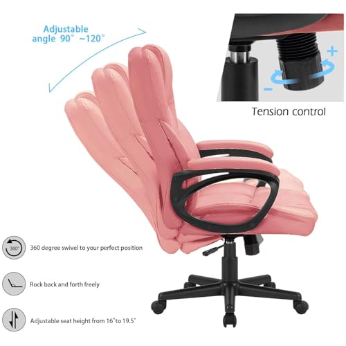 Office Executive Chair High Back Adjustable Swivel PU Leather with Lumbar Support I3854