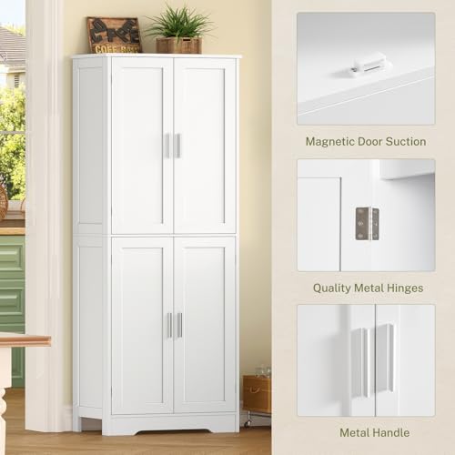 67" Storage Cabinet with 4 Doors and 2 Adjustable Shelves E834926