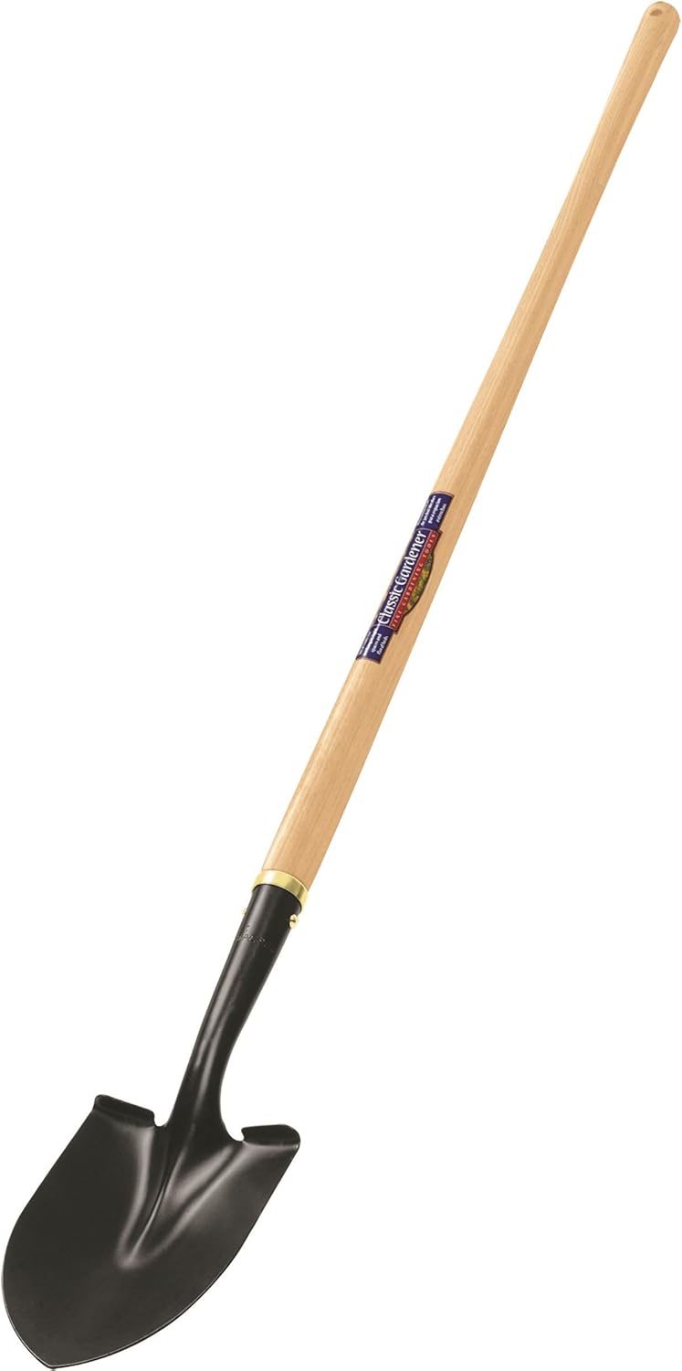 Truper 31214 Classic Gardener Round Point Shovel, Long Handle, 45-Inch